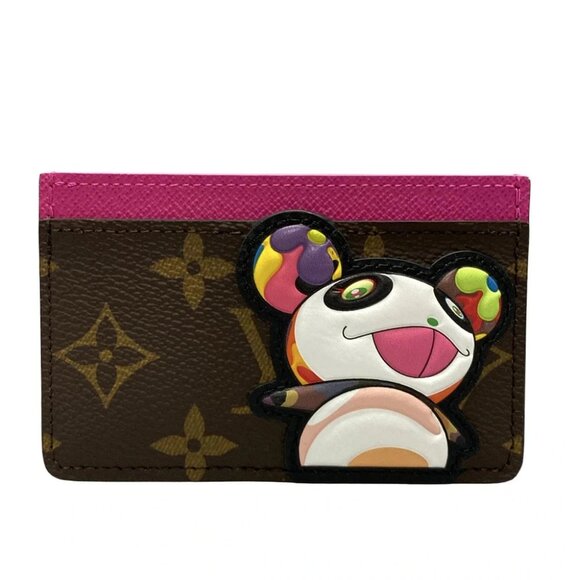 Auth LOUIS VUITTON Porte Cult Sample M13439 Monogram Pink Monogram Panda - Picture 1 of 9